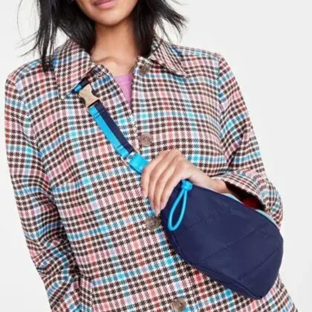 NEW WOMEN’S ON 34TH Blue Nylon Notte Crossbody Sling Bag Created for Macy's - Picture 4 of 6